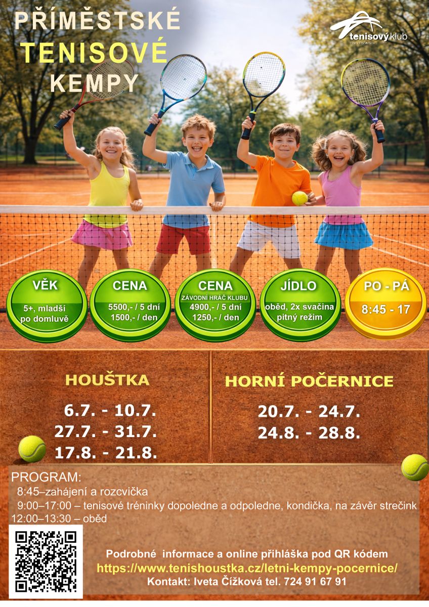 PŘÍMĚSTSKÉ TENISOVÉ KEMPY 2026